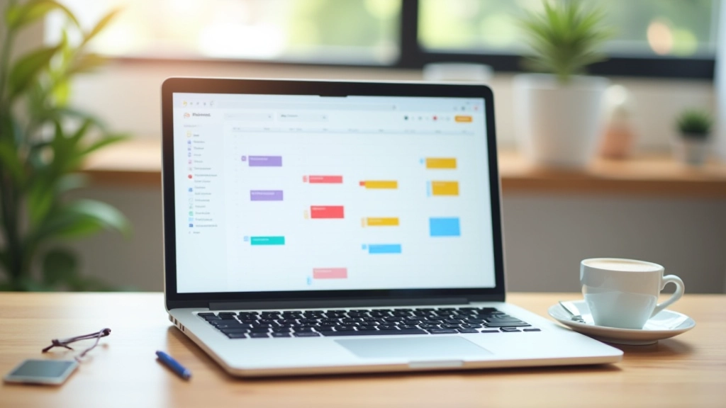 Laptop showing calendar application with subscription cancellation dates marked and color-coded