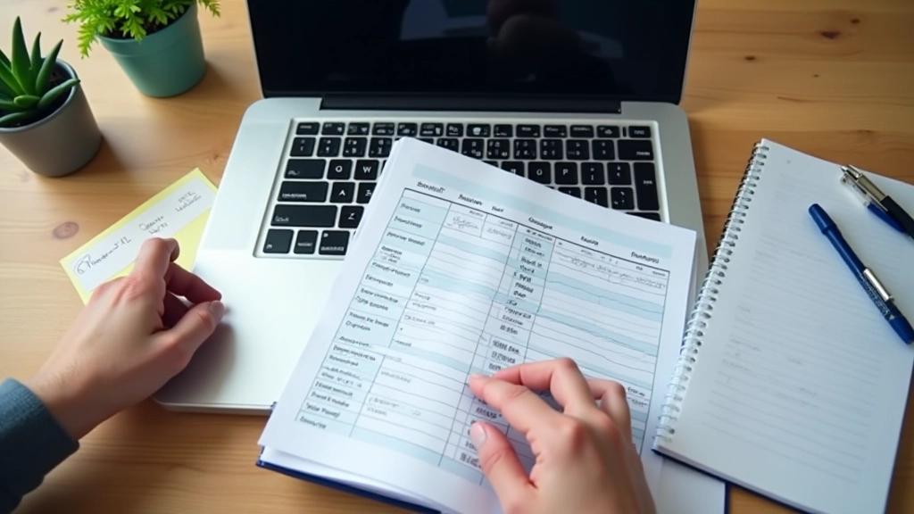 Laptop displaying mobile plan comparison spreadsheet with pricing columns